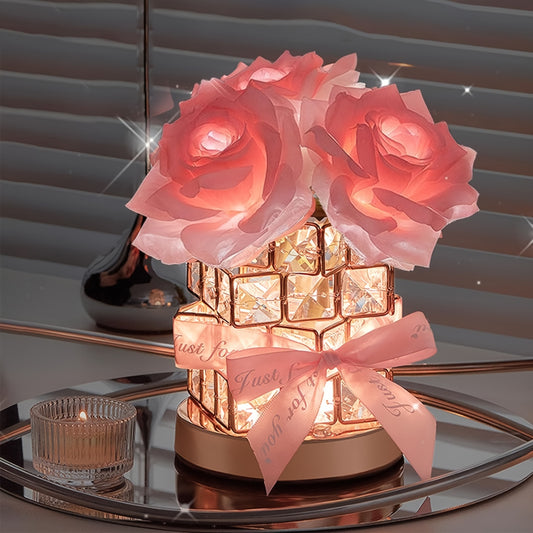 Premium Rose Crystal Table Lamp
