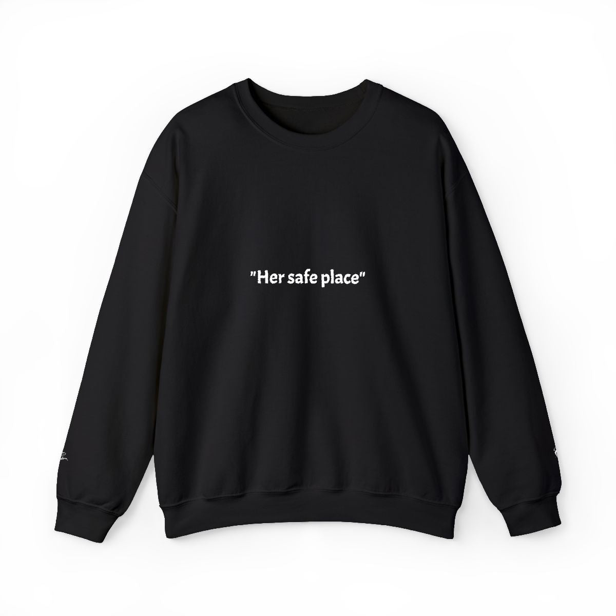 Premium Couple set Sweatshirts - "Her Safe Place, His Calm" Quality Embroidered Text