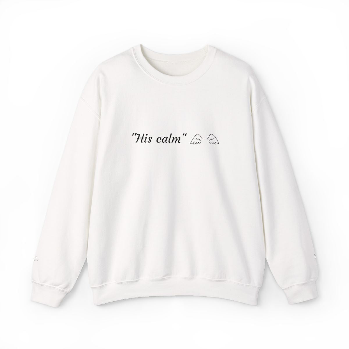 Premium Couple set Sweatshirts - "Her Safe Place, His Calm" Quality Embroidered Text