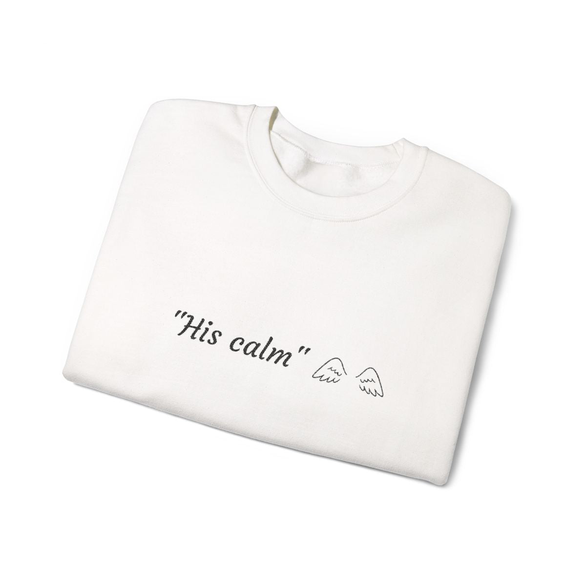 Premium Couple set Sweatshirts - "Her Safe Place, His Calm" Quality Embroidered Text