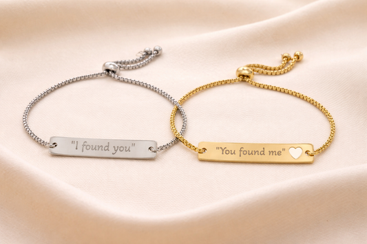 Premium Engraved Couple Bracelets "I Found You", "You Found Me"